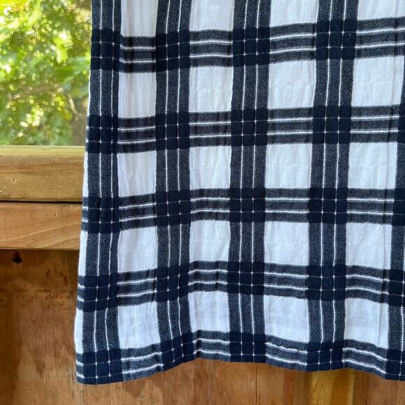 Madewell Leighton Navy And White Plaid Mini Dress Size 8 - Picture 6 of 10